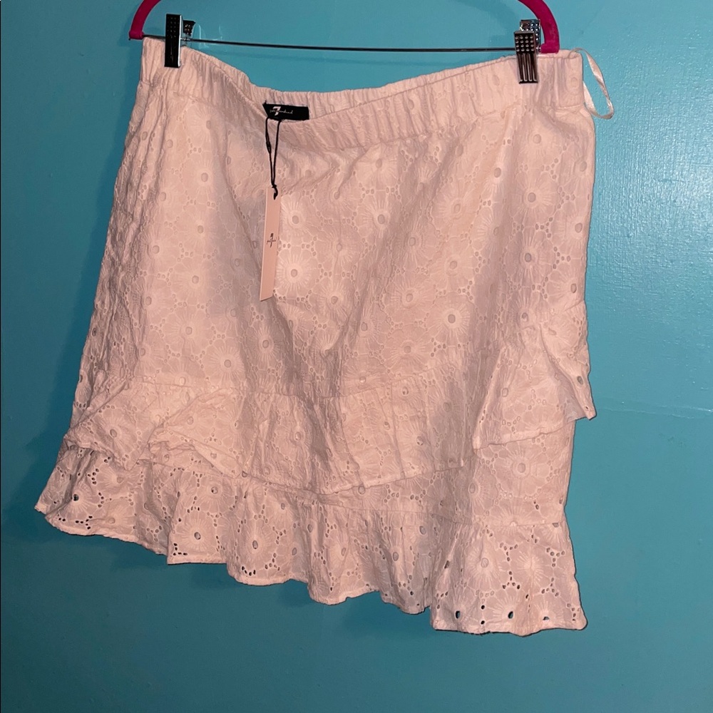 Elegant White Eyelet Skirt set size X-Large